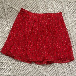 Old Navy Vibrant Red Skirt with Floral Design